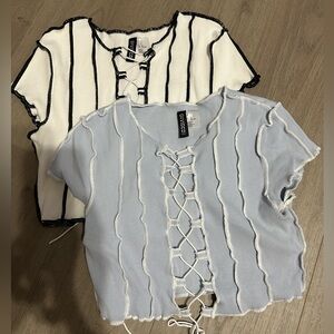 H&m cropped lace up crop tops bundle